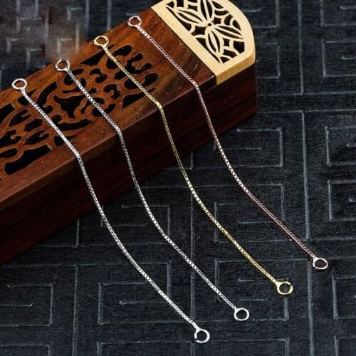 925 Sterling Silver Earring Line Connector Chains 2 3 4 5 6 7 9 10cm Dangle Ear Extension Chains With Open Rings DIY Jewelry