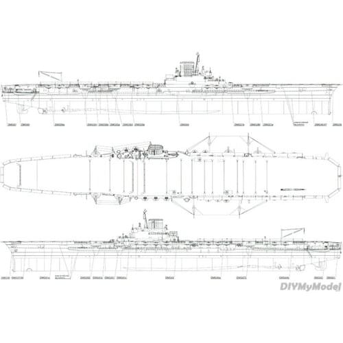 DIYMyModeI Japanese aircraft carrier Dafeng 1:200 DIY Handcraft Paper Model Kit Handmade Toy Puzzles