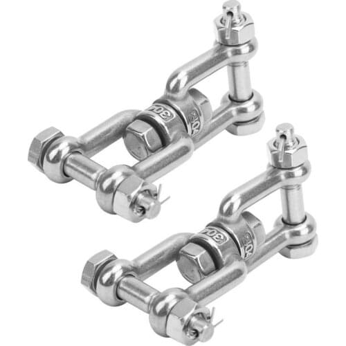 Protective Gloves 2Pcs Anchor Swivel Shackle 304 Stainless Steel Rotating Ring Connector with Insurance M10 Garden Tools