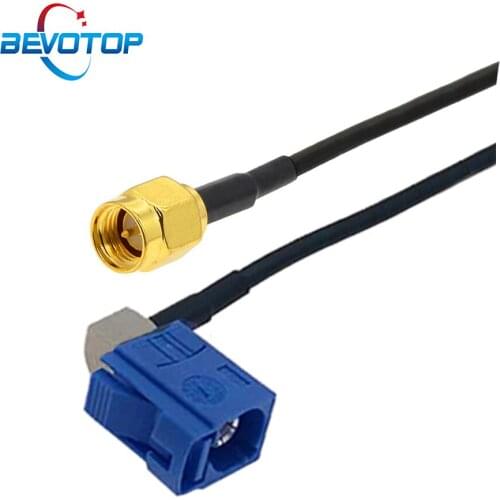 1PCS SMA Male to Blue Fakra C Male Right Angle Plug GPS Antenna Extension Cable RG174 RF Coaxial Pigtail for Auto Vehicle Car