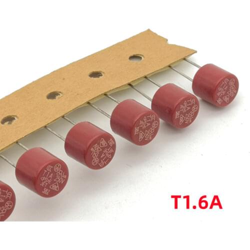 1000 pcs/lot) T1.6A 250V TR5 Slow Blow Subminiature Fuse, UL VDE RoHS Approved, T1.6A, 1 .6Amp