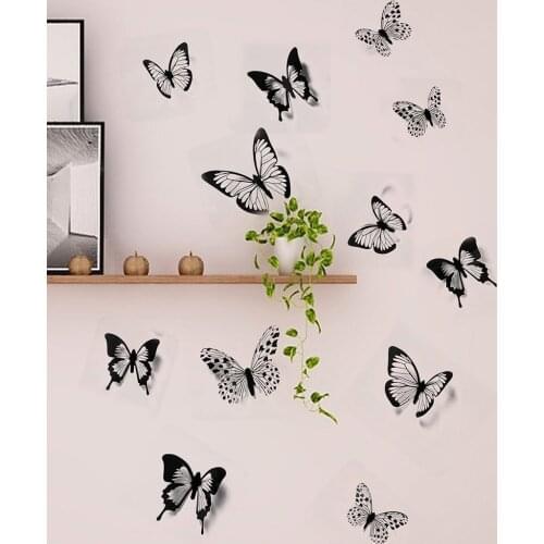 Living Room Wall Sticker Room Stickers Wall 12/24PCS Bedroom Butterfly