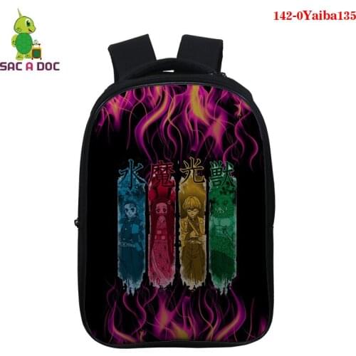14in Backpack Demon Slayer Cartoon Blade of Ghost Kimetsu No Yaiba Anime Demon Blade School Backpacks Bag for Children Teenager