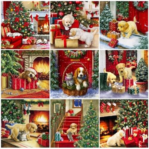 Labrador Dog Puppy Diamond Mosaic Christmas Diamand Paint Complet Daimond Embroidery Hobby Rhinestone Picture Wall Sticker Decor