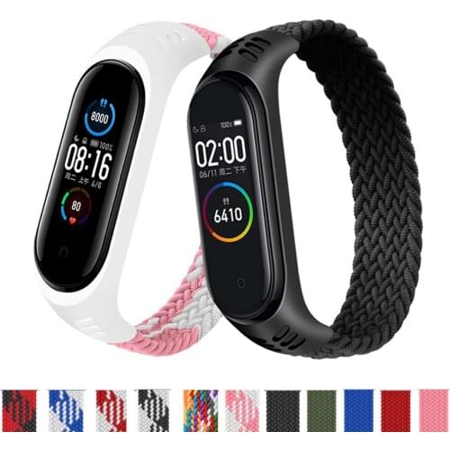 Bracelet for Mi band 5 Strap Nylon Braided Solo Loop pulseira bracelet Miband4 Miband5 Wristband for xiaomi Mi band 4 3 6 strap