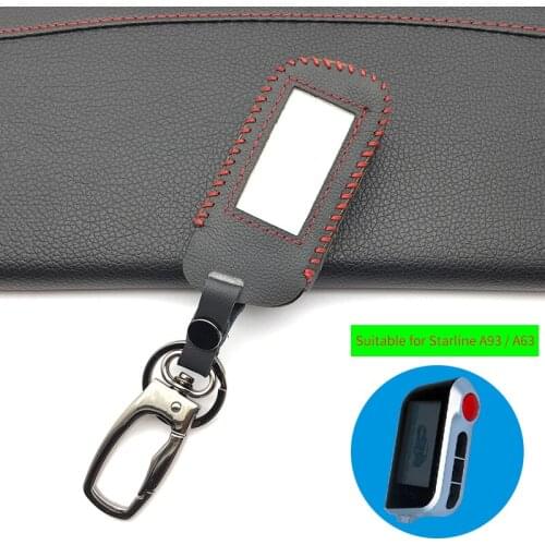 A93 Keychain Leather Cover High Quality Skin Key Case for Starline A93 Two Way Car Alarm Remote Controller A63 LCD Transmitter