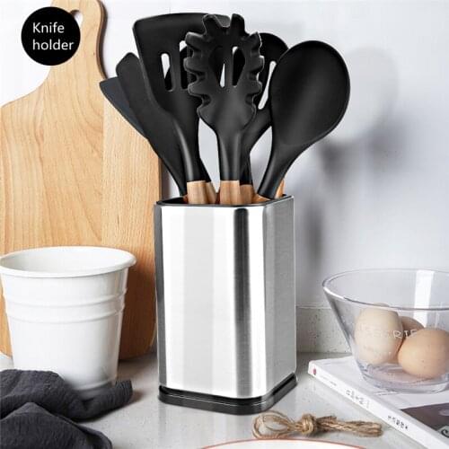 Stainless Steel Knife Holder Can Drain Kitchen Supplies Storage Rack Insert Knife Rack Knife Holder