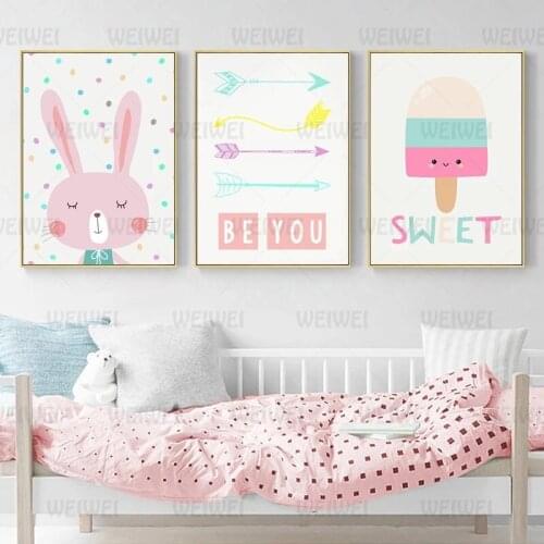 Nursery Child Pster Children Girl Room Canvas Art Print Minimalist Wall Picture Decoration Painting Nordic Kid Baby Room Decor