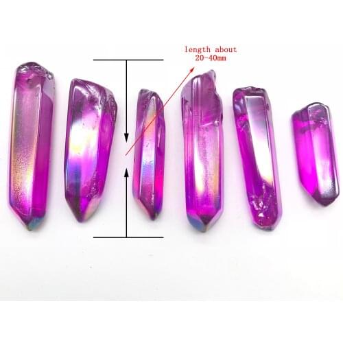 100g PURPLE RAINBOW TITANIUM AURA LEMURIAN QUARTZ CRYSTAL POINT