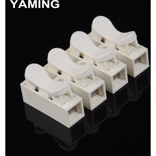 CH-4 Quick Connector Barrier Block for LED Strip Spring Wire Connectors Electrical Cable Clamp Terminal Block (20PCS)