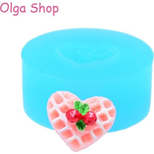 GYL176 15.1mm Heart Cake Silicone Mold - for Dessert Miniature Food Fondant Candy Mini Sweets Resin Pendant Jewelry Necklace