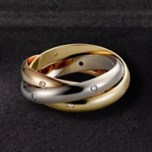 14K Au585 White Rose Yellow Gold Ring Lovers Wedding Anniversary Engagement Ring 3 Color Moissanite Classic Trendy Romantic