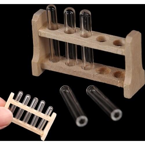 Dollhouse Miniature 1:12 Toy Laboratory Test Tube Rack Set L 3.7cm