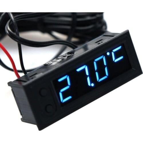 DIY Multifunction Clock Car Temperature Battery Voltage Monitor Voltmeter DC 12V LS'D Tool
