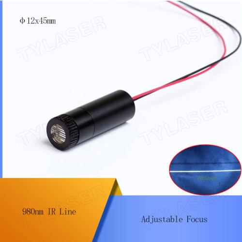 D12X45mm Focusable 980nm 30mw 50mw 100mw 150mw Line Laser Module Adjustable Focus