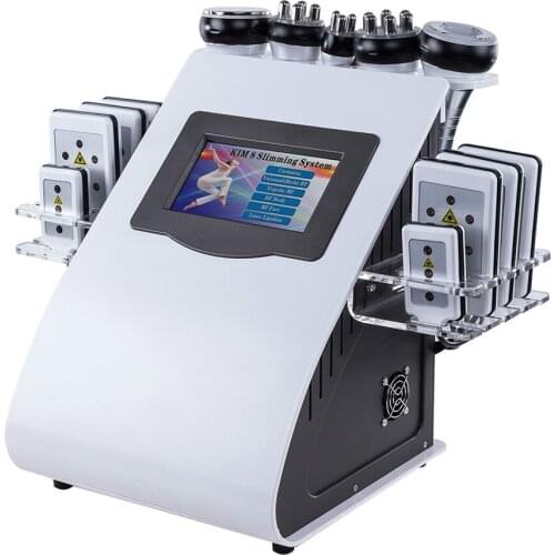 New Arrival ! 6 In 1 40K Ultrasonic Cavitation Vacuum Radio Frequency Laser 8 Pads lipo Laser Slimming Machine for home use