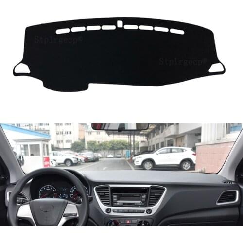 For Hyundai Solaris Accent 2017-2020 HC Dashboard Cover Sun Shade Non-slip Dash Mat Pad Carpet Car Stickers Interior Accessories
