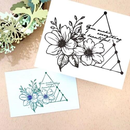 11*9 Praising Words Flower Transparent Clear Silicone Stamp Seal for DIY Scrapbooking Photo Album Decorative Clear Stamps Sheet