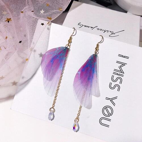 Vintage Fairy 1Pair Long Tassel Earrings Fashion Feather Style Ethnic Boho Big Statement Dangle Earring Wedding Earrings Brinco
