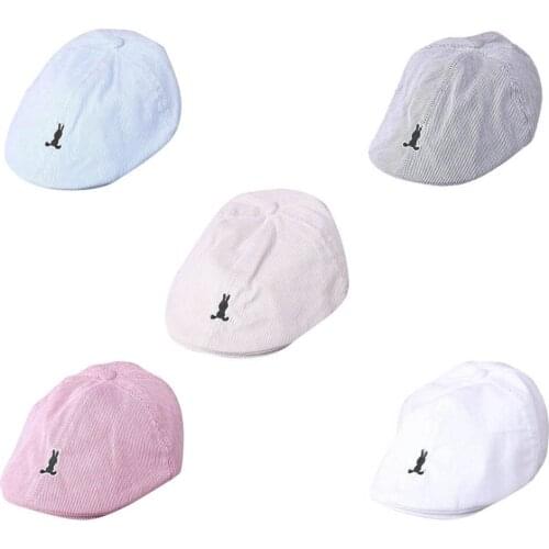 Bunny Hat Kids Baseball Cap Baby Boys Girls Cotton Stripe Beret Infant Casquette Hat Newborn Accessories Шапка Детская Зима