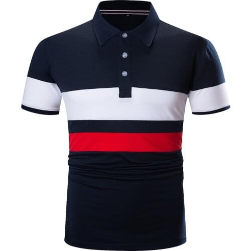Navy Blue golf polo shirts for men t shirt men clothing tops 100% cotton Embroidered clothes