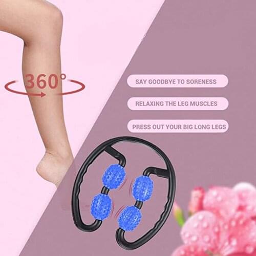 U Shape Trigger Point Massage Roller for Arm Leg Neck Muscle Tissue for Fitness Gym Yoga Pilates Sports 4 Wheel Face Lift Tool