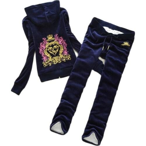 Spring/Fall/winter Womens Brand Velvet Fabric Tracksuits Velour Suit Women large New thickening plus velvet suit fashion tempe