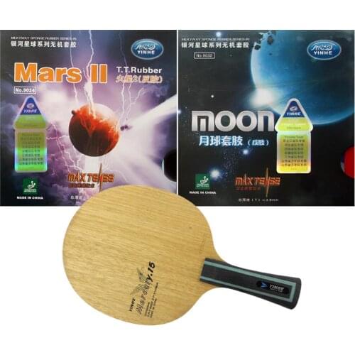 Galaxy YINHE Mercury.15 Table Tennis Blade With Mars II Factory Tuned and Moon Factory Tuned Rubber Long Shakehand FL