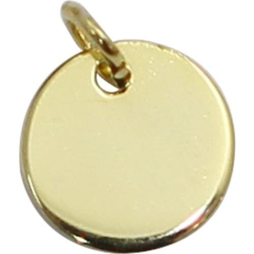 Pure Silver Stamping Blanks Gold Plated Round Flat Setting Oval Thick Personalized Tags Pendant Charm 1 Hole Simple DIY Necklace