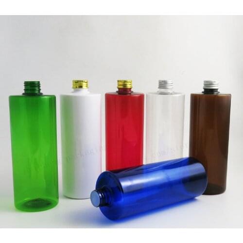 12 X DIY 500ml plastic bottle PET bottle with aluminum cap cosmetic packaging cosmetic continer for cream shampoo