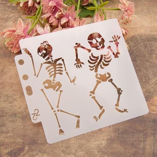 13cm 5.1 "Dance Skeleton DIY Layered Paint Scrapbook Coloring Embossing Album Decorative Card Template