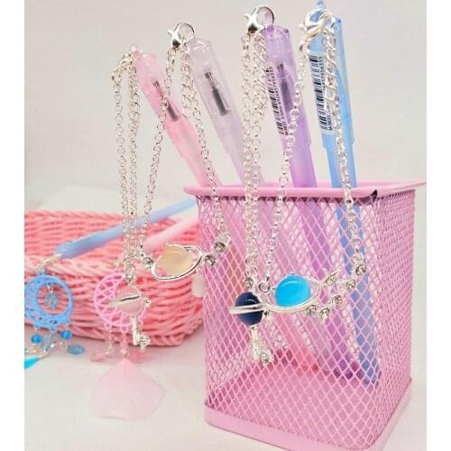 36 pcs/lot Creative Planet Pendant Gel Pen Cute 0.5 mm black ink Signature Pen School Office writing Supplies Promotional Gift