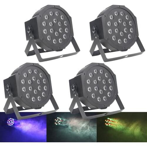4Pcs/Lot LED Par 18Pcs RGB With DMX512 For Club Disco DJ Sound Activated Music Ball Stage Light Christmas Projector Dj Club Par