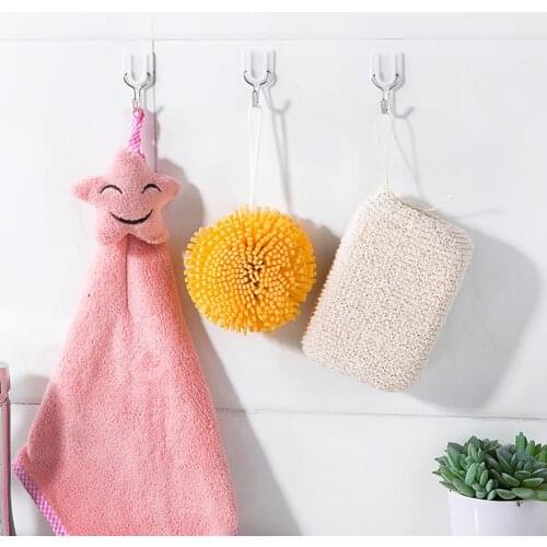 6Pcs/lot Transparent Strong Self Adhesive Door Wall Hangers Hooks Traceless Nailless Powerful Suction Hooks for Kitchen Bathroom