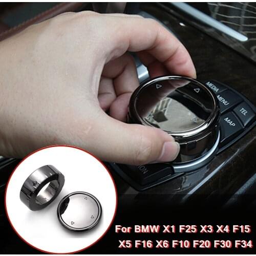 2021 Car Multimedia Button Knob Cover Ceramic Black For BMW X1 F25 X3 X4 F15 X5 F16 X6 1 2 3 5 Series F10 F20 F30 F34