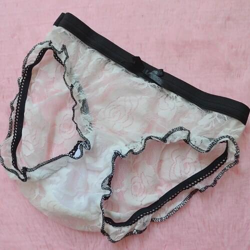 Free shipping sexy women underwear Transparent lace panty briefs bow womens 6 ns794