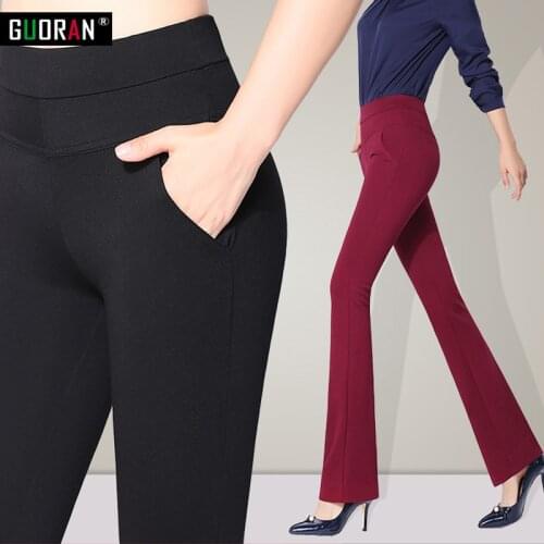 Free Shipping Womens winter Corduroy Boot Cut Pants Female high Waist Business casual Candy Color flares Corduroy Trousers