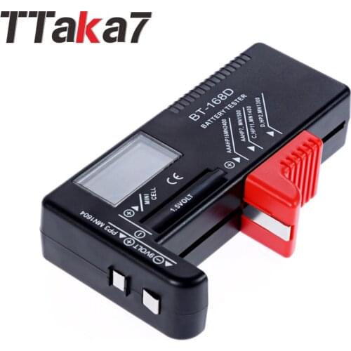 TTAKA7 BT168D Digital Battery Capacity Tester Smart Electronic Power Indicator Measure for 9V 1.5V AA AAA Cell C D Battery Test