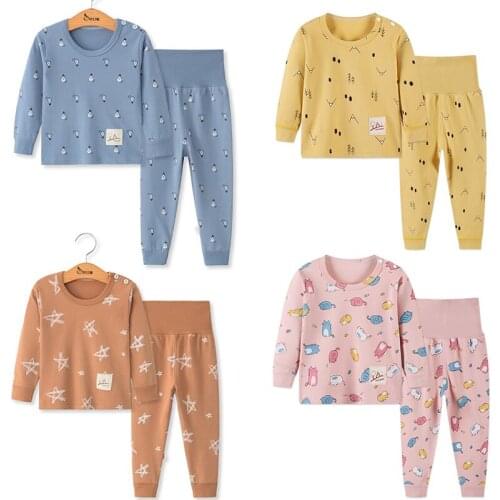 2020 Kids Boy Girls Clothing Pajamas Set 100% Cotton Children Sleepwear 2 Pieces Cartoon Tops+Pants Toddler Kids Clothes Pyjamas