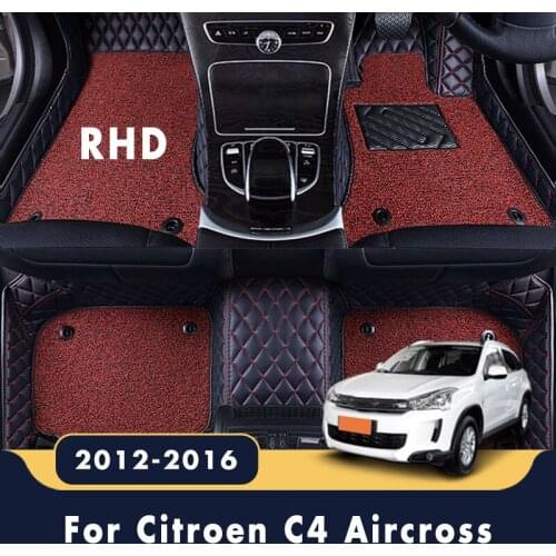 RHD For Citroen C4 Aircross 2016 2015 2014 2013 2012 Double Layer Wire Loop Car Floor Mats Carpets Auto Interior Custom Protect