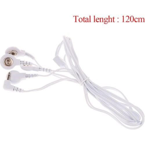 Electrode Wire Plug 3.5mm 4 /2 Buttons Electrode Lead Wires Connecting Cables for Digital TENS Therapy Machine Massager