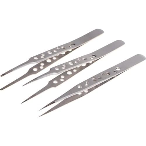 Electronics Industrial Tweezers Anti-static Curved Straight Tip Precision Stainless Forceps Phone Repair Hand Tools