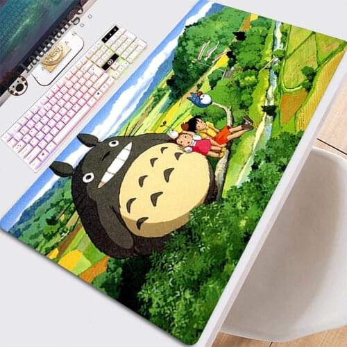 Pad Mouse Custom Gamer Desk Anime Mat Gaming Accessories With Backlight Keyboard Xxl Cabinet Table Pads Mouse Pads Kawaii Totoro