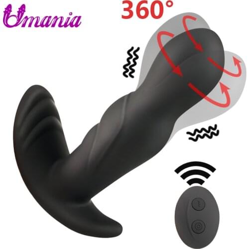 3 Speeds Rotating +10 Speeds Vibrating Male Prostate Massage Remote controll Anal sex Toys Anal Plug G-Spot Stimulate Gay