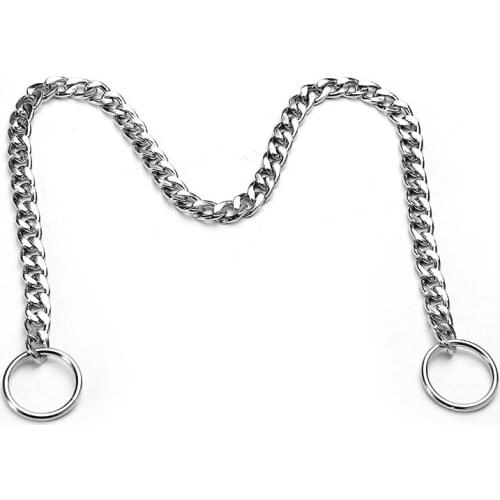 Silvery Chrome Iron Dog Choke Chain Collar Puppy Metal P Chain Slip Collar Pet Titan Training Walking Choker 40cm 50cm 55cm 60cm