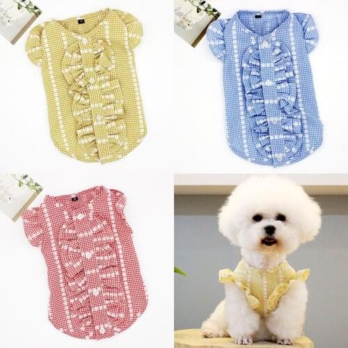 Cute Cat Dog Shirt Summer Doggie Puppy Costumes Pomeranian Yorkshire Shih Tzu Maltese Bichon Poodle Schnauzer Dog Clothes Outfit