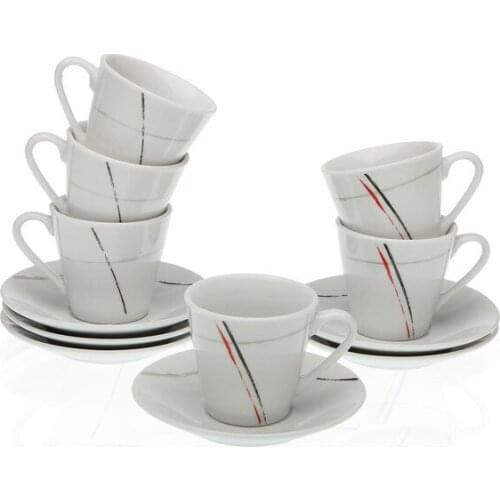 Set of 6 Cups with Plate Straw