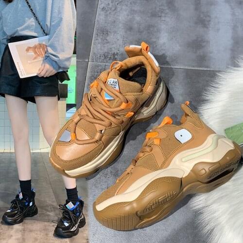 2020 New Fashion Chunky Sneakers Women Shoes Casual Sneakers Platform Thick Sole Ugly Vintage Sneakers chaussures femme U21-31