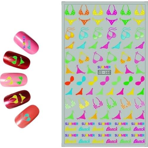 WATER TRANSFER DECAL NAIL ART NAIL STICKER CARTOON MARINE ANCHOR BIKINI SEA HORSE YE160-162