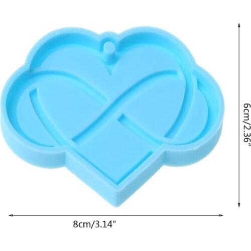 DIY Crafts Pendant Epoxy Resin Mold Love Heart Keychain Casting Silicone Mould